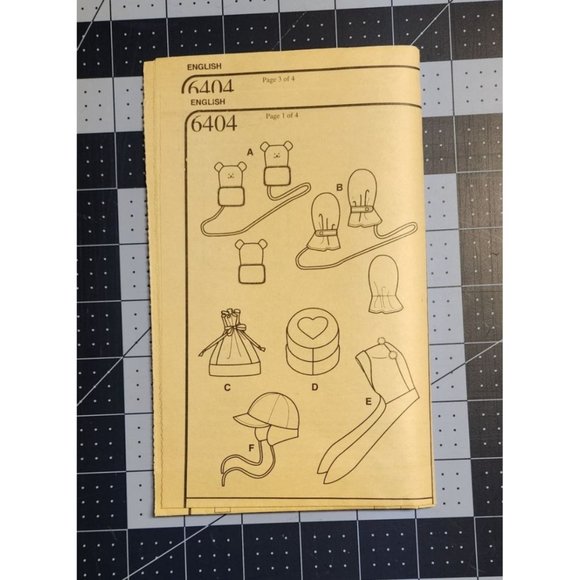 New Look 6404 Kids Hat Hood Mittens Winter UNCUT Sewing Pattern Size A 1/2-4 - Picture 4 of 5